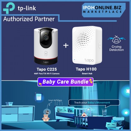 TP-Link Tapo Baby Care Bundle Promo Tapo C225 4MP Pan/Tilt Wi-Fi Camera + Tapo H100 Smart Hub Smart Home Automation
